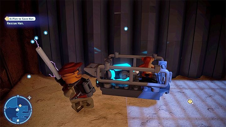 You will reach the location where Han Solo is imprisoned - LEGO Skywalker Saga: A Plan to Save Han - walkthrough - LEGO Skywalker Saga: Episode 6 - Return of the Jedi - LEGO Skywalker Saga Guide