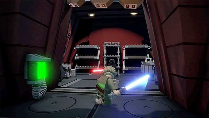 You will reach a corridor with 4 side rooms - LEGO Skywalker Saga: Darth Vader - boss, how to beat? - LEGO Skywalker Saga: Bosses - LEGO Skywalker Saga Guide