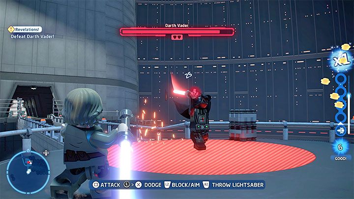 Time for the last, third phase of the fight with Vader - LEGO Skywalker Saga: Darth Vader - boss, how to beat? - LEGO Skywalker Saga: Bosses - LEGO Skywalker Saga Guide