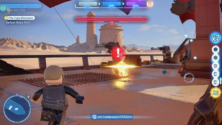 You should attack this enemy from a distance - you can e - LEGO Skywalker Saga: The Copa-Khetanna - walkthrough - LEGO Skywalker Saga: Episode 6 - Return of the Jedi - LEGO Skywalker Saga Guide