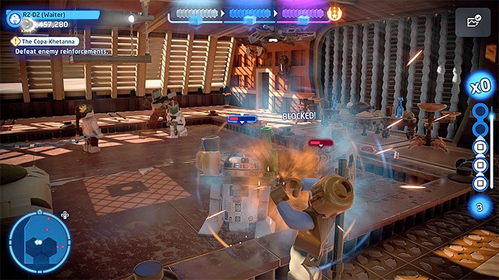 Unfortunately, you won't be able to remove all 3 of Jabba's health bars right away - LEGO Skywalker Saga: The Copa-Khetanna - walkthrough - LEGO Skywalker Saga: Episode 6 - Return of the Jedi - LEGO Skywalker Saga Guide