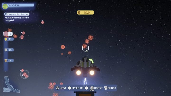 The trial requires you to shoot down as many targets as possible in 40 seconds - LEGO Skywalker Saga: Kamino - trials, walkthrough - LEGO Skywalker Saga: Trials - LEGO Skywalker Saga Guide