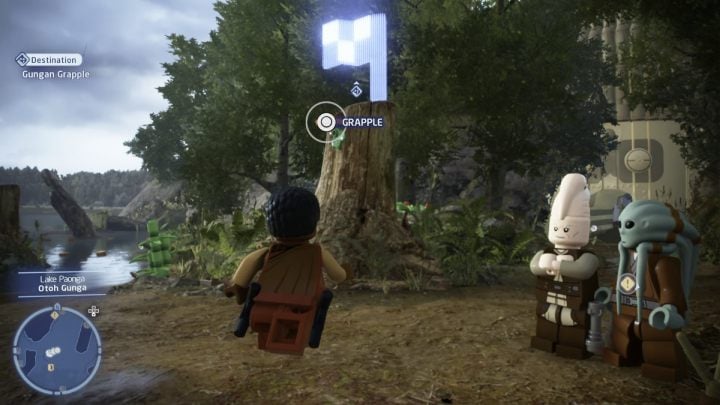 The starting point is in front of the Gungan City entrance, by Lake Paonga - LEGO Skywalker Saga: Naboo - trials, walkthrough - LEGO Skywalker Saga: Trials - LEGO Skywalker Saga Guide