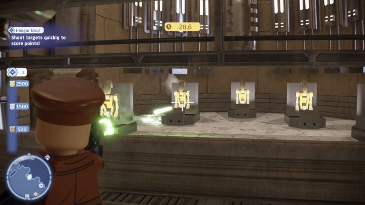 After starting the trial you'll have 30 seconds to gain as many points as possible by shooting the droids - LEGO Skywalker Saga: Naboo - trials, walkthrough - LEGO Skywalker Saga: Trials - LEGO Skywalker Saga Guide