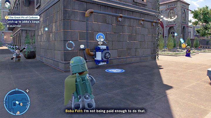 A short distance to the west of the collectible's icon, there is an entrance to the building, but it will be inaccessible at first - LEGO Skywalker Saga: Theed - a list of all puzzles (part 2) - LEGO Skywalker Saga: Naboo - LEGO Skywalker Saga Guide