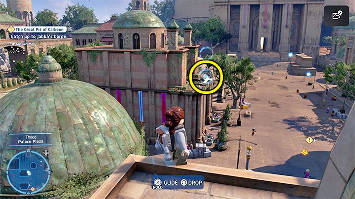 We suggest following the climbing instructions from the Archway Triumph puzzle - LEGO Skywalker Saga: Theed - a list of all puzzles (part 2) - LEGO Skywalker Saga: Naboo - LEGO Skywalker Saga Guide