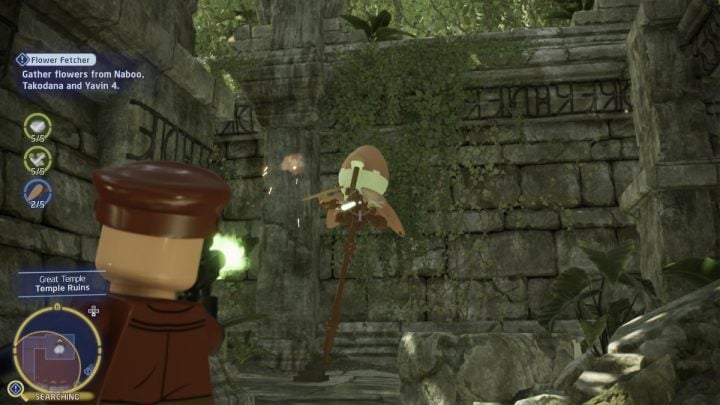 Finally, visit the Great Temple on Yavin 4 and look for flowers on the long stem - LEGO Skywalker Saga: Flower Fetcher - walkthrough - LEGO Skywalker Saga: Endor - the ewok village - LEGO Skywalker Saga Guide