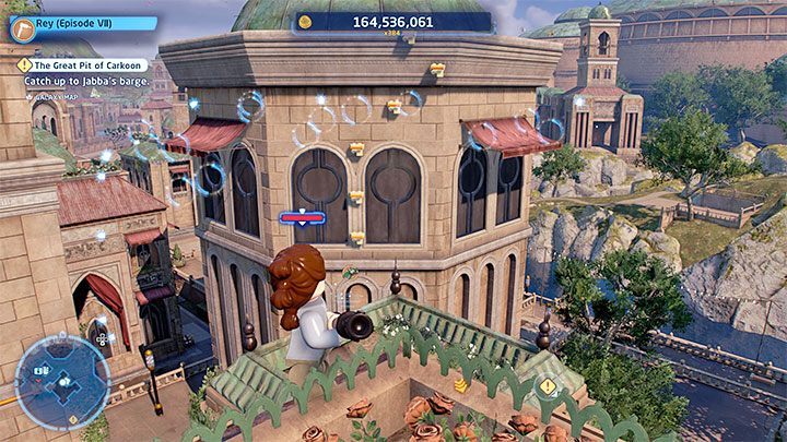 You must climb to the rooftops of the surrounding buildings - LEGO Skywalker Saga: Theed - list of all puzzles - LEGO Skywalker Saga: Naboo - LEGO Skywalker Saga Guide