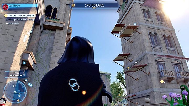 Head to the tower wall shown in the picture above - LEGO Skywalker Saga: Theed - list of all puzzles - LEGO Skywalker Saga: Naboo - LEGO Skywalker Saga Guide