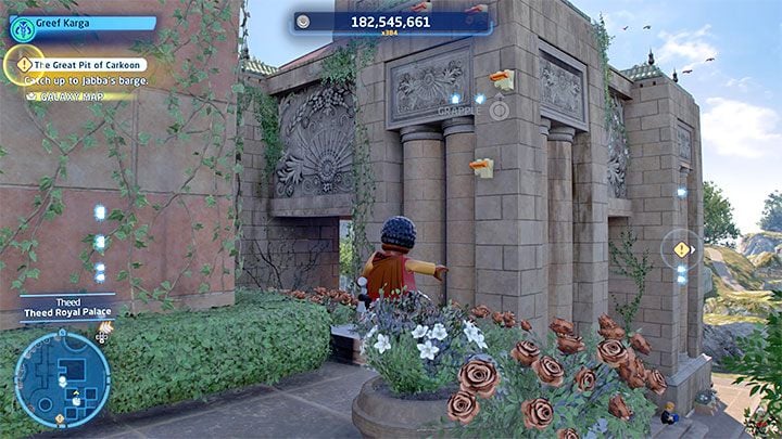 You have to start climbing near the building shown in picture 1, located to the north of the collectible icon - LEGO Skywalker Saga: Theed - list of all puzzles - LEGO Skywalker Saga: Naboo - LEGO Skywalker Saga Guide
