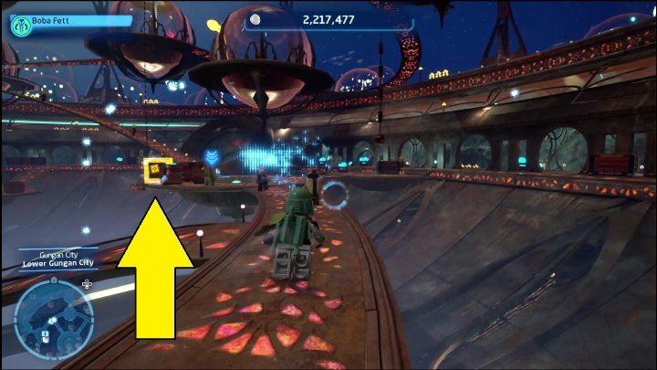 To reach this Kyber brick, you need a character from the Bounty Hunter class - LEGO Skywalker Saga: Lake Paonga - list of all puzzles - LEGO Skywalker Saga: Naboo - LEGO Skywalker Saga Guide