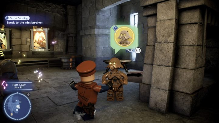 Talk to the quest giver and accept the task - LEGO Skywalker Saga: Castle Crashing - walkthrough - LEGO Skywalker Saga: Takodana - Maz Castle - LEGO Skywalker Saga Guide