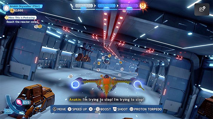 After dealing enough damage, you will have to get inside the command ship - all you have to do is get close to the hole marked by the game - LEGO Skywalker Saga: Now This is Podracing - walkthrough - LEGO Skywalker Saga: Episode 1 - The Phantom Menace - LEGO Skywalker Saga Guide