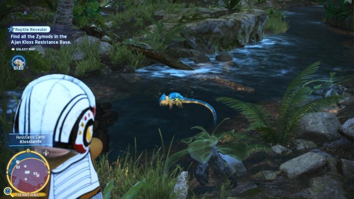 There's a blue chameleon bathing in the river - LEGO Skywalker Saga: Reptile Revealer - walkthrough - LEGO Skywalker Saga: Challenges - LEGO Skywalker Saga Guide
