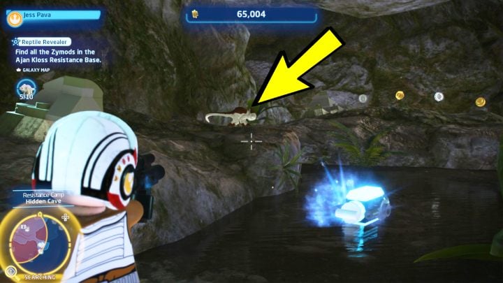 There's another brown chameleon in a small cave behind the waterfall - LEGO Skywalker Saga: Reptile Revealer - walkthrough - LEGO Skywalker Saga: Challenges - LEGO Skywalker Saga Guide