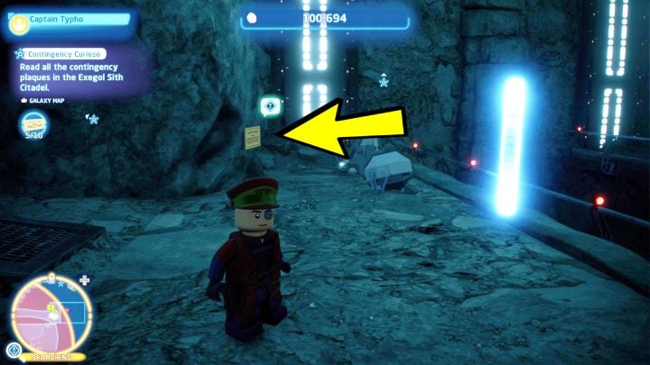 The plaque is hanging by the shooting range - LEGO Skywalker Saga: Contingency Curioso - walkthrough - LEGO Skywalker Saga: Challenges - LEGO Skywalker Saga Guide