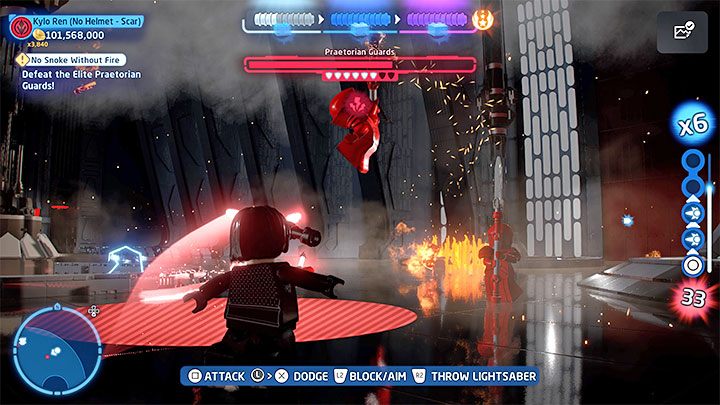 The Praetorians have access to some strong attacks - avoid the red lines and circles by jumping to the side - LEGO Skywalker Saga: Praetorian Guards - boss, how to defeat? - LEGO Skywalker Saga: Bosses - LEGO Skywalker Saga Guide