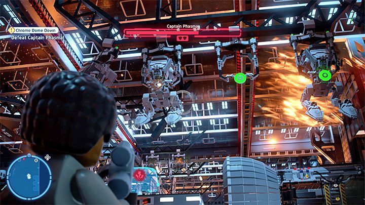 Find the energy source on the right (picture 1) and place it in the nearby device - LEGO Skywalker Saga: Captain Phasma, Episode 8 - boss, how to defeat? - LEGO Skywalker Saga: Bosses - LEGO Skywalker Saga Guide