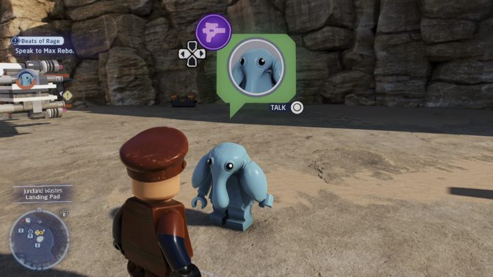Before leaving, you have to change your character to Scoundrel and talk to the quest giver - LEGO Skywalker Saga: Beats of Rage - walkthrough - LEGO Skywalker Saga: Tatooine - the desert of Jundland - LEGO Skywalker Saga Guide