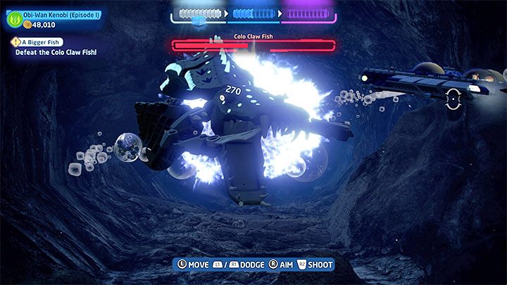 After a short while the second boss, the Colo Claw Fish, will appear - LEGO Skywalker Saga: Opee Sea Killer and Colo Claw Fish - bosses, how to beat? - LEGO Skywalker Saga: Bosses - LEGO Skywalker Saga Guide