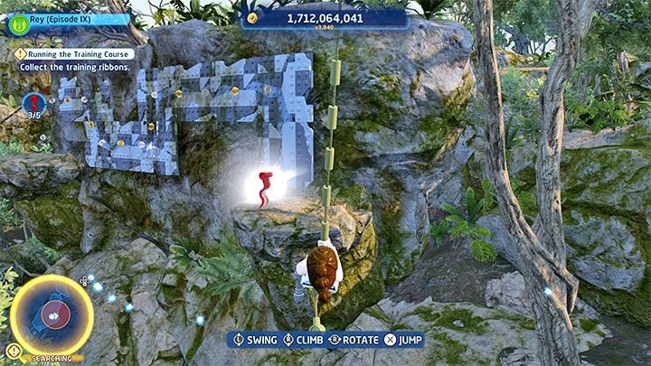 You now need to follow a path created from hanging ropes and swing on each of them - LEGO Skywalker Saga: They Fly Now - walkthrough - LEGO Skywalker Saga: Episode 9 - The Rise of Skywalker - LEGO Skywalker Saga Guide