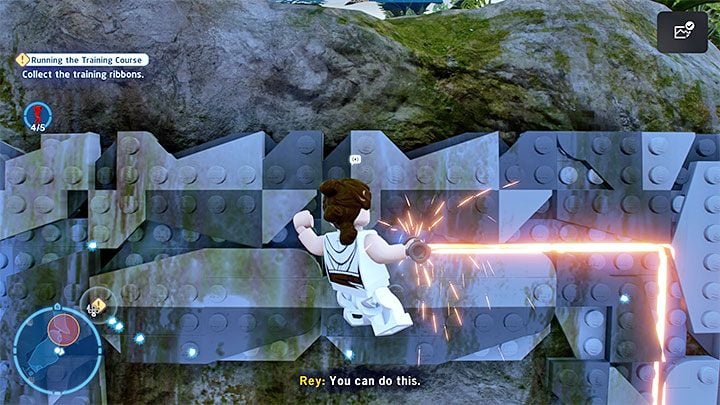 Approach the nearest wall and place the lightsaber into it - LEGO Skywalker Saga: They Fly Now - walkthrough - LEGO Skywalker Saga: Episode 9 - The Rise of Skywalker - LEGO Skywalker Saga Guide