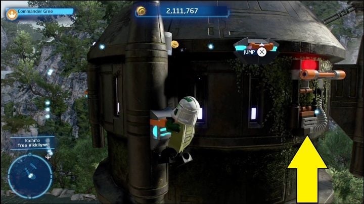 To obtain this collectible, you need two characters with grappling hooks - LEGO Skywalker Saga: Kachirho - list of puzzles - LEGO Skywalker Saga: Kashyyyk - LEGO Skywalker Saga Guide