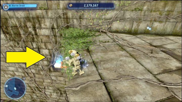 This Kyber brick is on a small platform, on the side of the building - LEGO Skywalker Saga: Great Temple - list of all puzzles - LEGO Skywalker Saga: The space of Yavin 4 - LEGO Skywalker Saga Guide