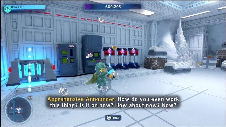 You must insert three batteries into the mechanism to open the crate holding the brick - LEGO Skywalker Saga: Echo Base - list of all puzzles - LEGO Skywalker Saga: Hoth - LEGO Skywalker Saga Guide