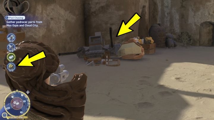 Follow the next marker to the search area and talk to the local by the stairs - LEGO Skywalker Saga: Pod Chasing - walkthrough - LEGO Skywalker Saga: Endor - the ewok village - LEGO Skywalker Saga Guide