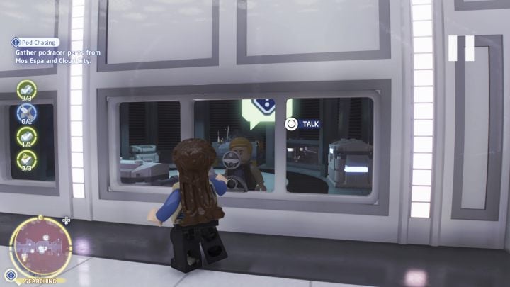 There's also a woman near the fountain who'll show you a shop where you can buy the final part - LEGO Skywalker Saga: Pod Chasing - walkthrough - LEGO Skywalker Saga: Endor - the ewok village - LEGO Skywalker Saga Guide