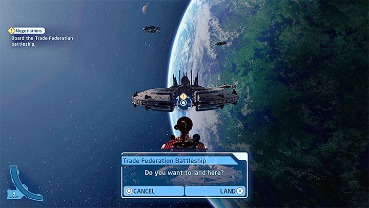 You start the level in outer space, but you don't have to fight anybody or explore anywhere - LEGO Skywalker Saga: A Bigger Fish - walkthrough - LEGO Skywalker Saga: Episode 1 - The Phantom Menace - LEGO Skywalker Saga Guide