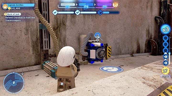 The main objective of this mission will be to repair the Millennium Falcon, but the Stormtrooper reinforcements will try to interrupt you - LEGO Skywalker Saga: Hunk of Junk - walkthrough - LEGO Skywalker Saga: Episode 4 - A New Hope - LEGO Skywalker Saga Guide