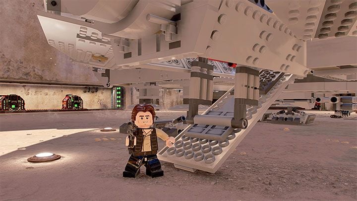 After getting rid of the enemies on the upper level, return to the lower level - LEGO Skywalker Saga: Hunk of Junk - walkthrough - LEGO Skywalker Saga: Episode 4 - A New Hope - LEGO Skywalker Saga Guide