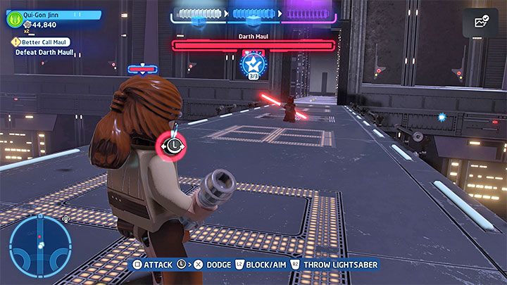 The rarest attack of the boss is Force choke - LEGO Skywalker Saga: Darth Maul - boss, how to beat? - LEGO Skywalker Saga: Bosses - LEGO Skywalker Saga Guide