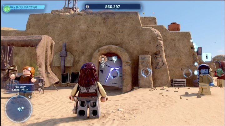 This collectible is locked in an apartment, the entrance to which can only be destroyed with a Scavenger's breaker blaster - LEGO Star Wars The Skywalker Saga: Mos Eisley - list of all puzzles - LEGO Skywalker Saga: Tatooine - LEGO Skywalker Saga Guide