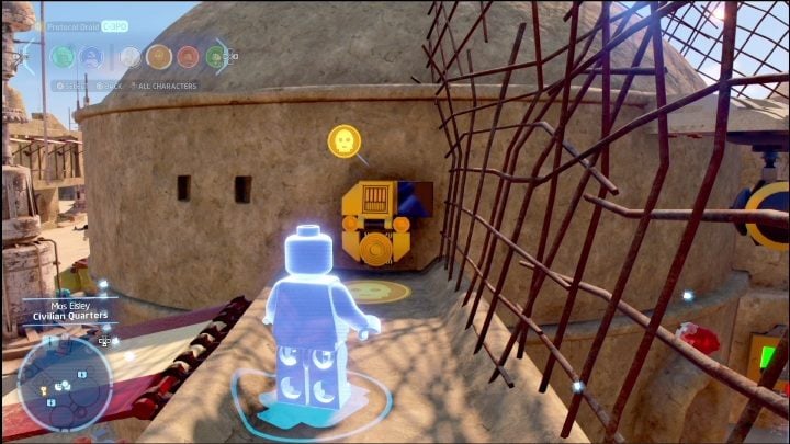 This collectible is in the center of the region - LEGO Star Wars The Skywalker Saga: Mos Eisley - list of all puzzles - LEGO Skywalker Saga: Tatooine - LEGO Skywalker Saga Guide