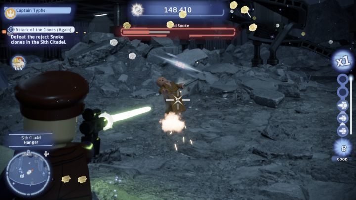 The 1st clone can be defeated with a ranged weapon - LEGO Skywalker Saga: Attack of the Clones Again - walkthrough - LEGO Skywalker Saga: Exegol - Sith Citadel - LEGO Skywalker Saga Guide