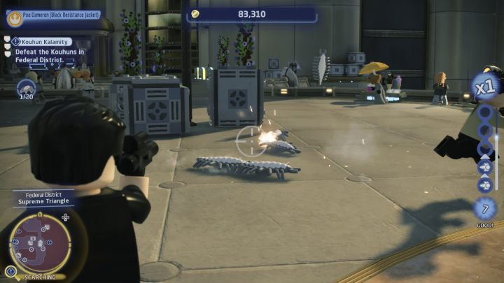 Visit all search areas and dispose of the pests - LEGO Skywalker Saga: Kouhun Kalamity - walkthrough - LEGO Skywalker Saga: Coruscant - federal district - LEGO Skywalker Saga Guide