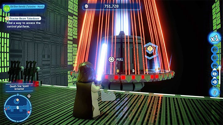 Get rid of the next enemies and check out the round platform on the right - LEGO Skywalker Saga: This is Some Rescue - walkthrough - LEGO Skywalker Saga: Episode 4 - A New Hope - LEGO Skywalker Saga Guide