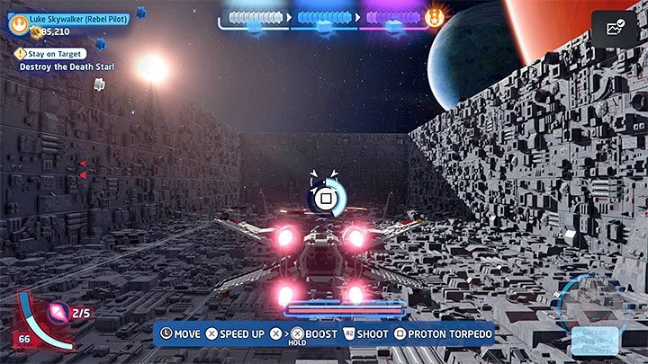 The last, third part of the mission is to destroy the Death Star itself - LEGO Skywalker Saga: Stay on Target - walkthrough - LEGO Skywalker Saga: Episode 4 - A New Hope - LEGO Skywalker Saga Guide