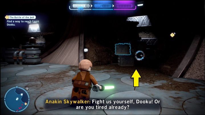 During the fight, you can find a part for the minikit - LEGO Skywalker Saga: Attack of the Clones - collectibles and rewards, list of all - LEGO Skywalker Saga: Minikits - LEGO Skywalker Saga Guide