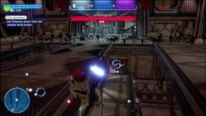 By jumping down to the lower section of the arena, you'll be able to obtain the first collectible - LEGO Skywalker Saga: Revenge of the Sith - collectibles and rewards, list of all - LEGO Skywalker Saga: Minikits - LEGO Skywalker Saga Guide