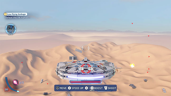 This stage takes place entirely in the air - LEGO Skywalker Saga: Low Flying Garbage - walkthrough - LEGO Skywalker Saga: Episode 7 - The Force Awakens - LEGO Skywalker Saga Guide