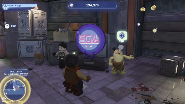 Go to the next search area and talk to Sy Snootles - LEGO Skywalker Saga: Silencing Snootles - walkthrough - LEGO Skywalker Saga: Cantonica - Canto Bight - LEGO Skywalker Saga Guide