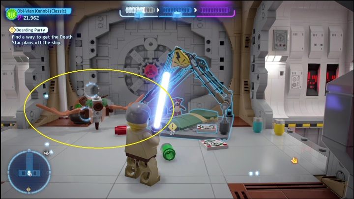 You will get one of the parts of the minikit for destroying 4 of the birds that appear in the level - LEGO Skywalker Saga: A New Hope - list of collectibles and rewards - LEGO Skywalker Saga: Minikits - LEGO Skywalker Saga Guide