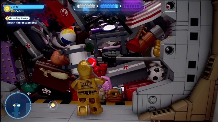 This part of the minikit can be found in the room, behind a pile of stuff - LEGO Skywalker Saga: A New Hope - list of collectibles and rewards - LEGO Skywalker Saga: Minikits - LEGO Skywalker Saga Guide