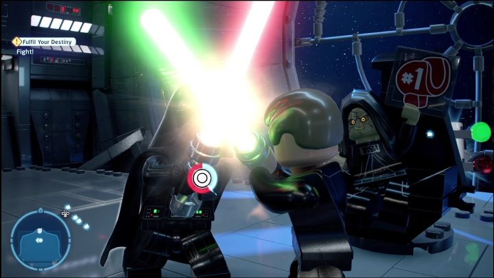 The first part is located at the start of the quest, just behind Emperor Palpatine's throne - LEGO Skywalker Saga: Return of the Jedi - list of collectibles and rewards - LEGO Skywalker Saga: Minikits - LEGO Skywalker Saga Guide