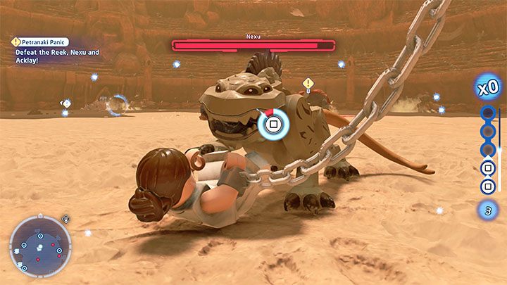 To complete the first part of the battle, you need to focus on depleting the health bars of the 3 mini-bosses - LEGO Skywalker Saga: Petranaki Panic - walkthrough - LEGO Skywalker Saga: Episode 2 - Attack of the Clones - LEGO Skywalker Saga Guide