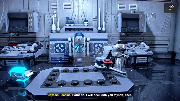 Victory in this battle will persuade her to leave the room - LEGO Skywalker Saga: Captain Phasma - boss, how to beat? - LEGO Skywalker Saga: Bosses - LEGO Skywalker Saga Guide